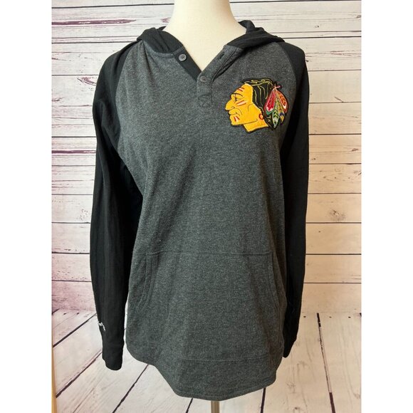 Chicago Blackhawks Vintage Hockey NHL Mitchell and Ness Hoodie Sweatshirt Medium - Picture 5 of 9